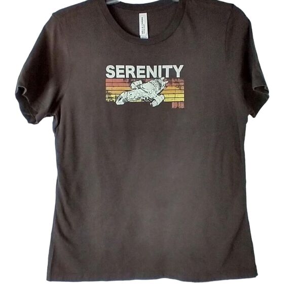 Firefly Serenity Repop T-Shirt Malcolm Reynolds Women’s Medium Brown - Picture 3 of 5